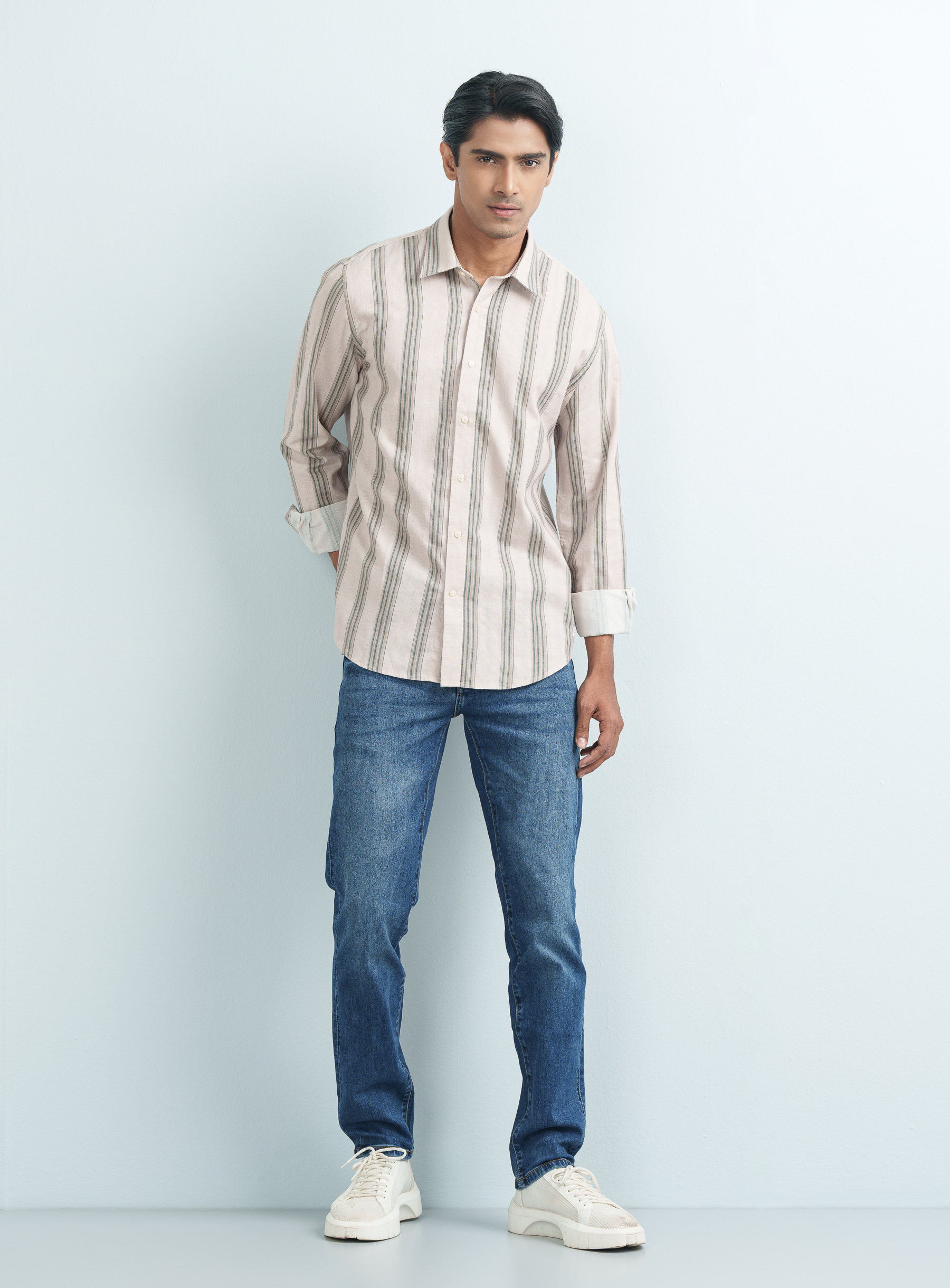 Beige Breeze Stripe Shirt